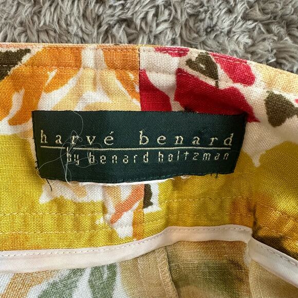 Vintage Harve Benard Linen Tropical Floral Pencil Skirt Yellow Green Red 80s 90s - Picture 5 of 7